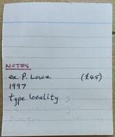 Norman Cogger Typical Card File (Back)
