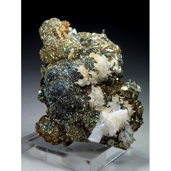 Calcite & Baryte On Pyrite
