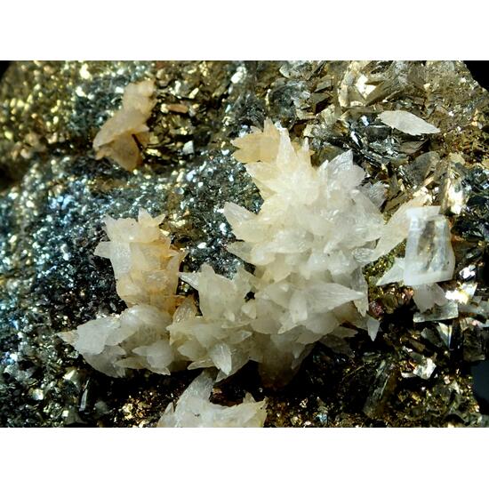 Calcite & Baryte On Pyrite
